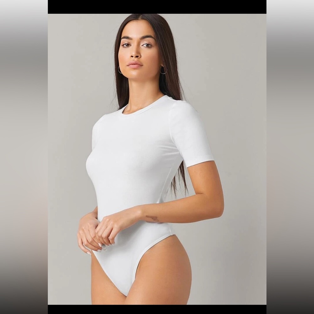 Shein Form Fitted White Bodysuit in size 20(4X)